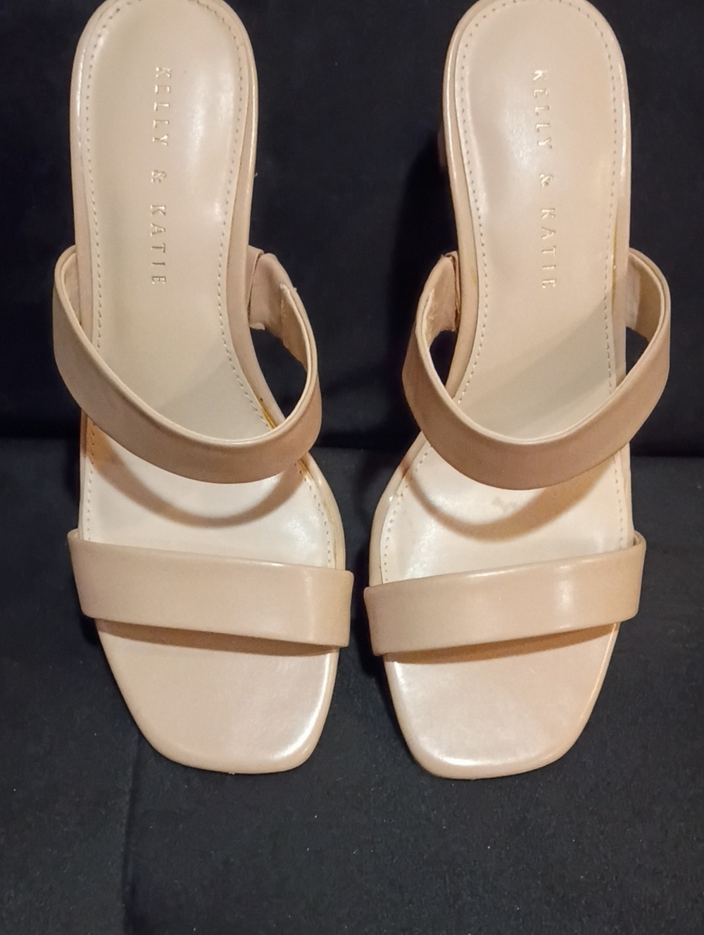 Kelly & Katie Nude Double-Strap Slide Sandals